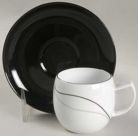 Threads Flat Demitasse Cup & Saucer Set