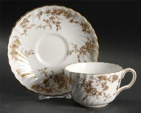 Ancestral Gold Flat Cup & Saucer Set