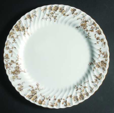 Ancestral Gold 12" Chop Plate (Round Platter) by Minton