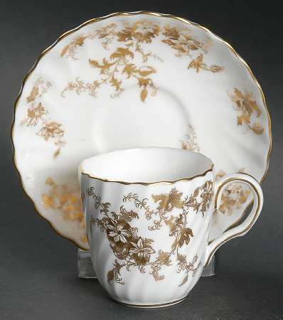 Ancestral Gold Flat Demitasse Cup & Saucer Set