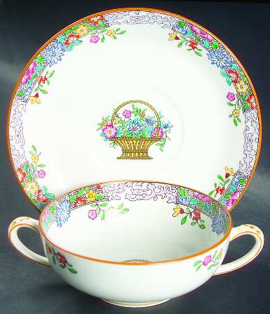 B958 Flat Cream Soup Bowl & Saucer Set
