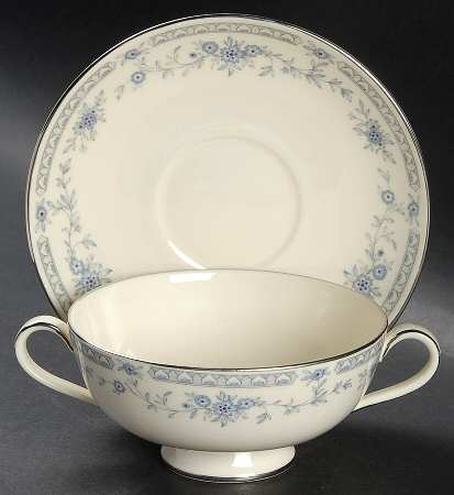 Bellemeade Footed Cream Soup Bowl & Cup Saucer Set