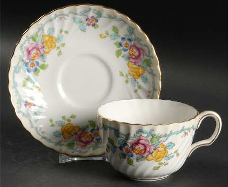 Branksome Turquoise Flat Cup & Saucer Set