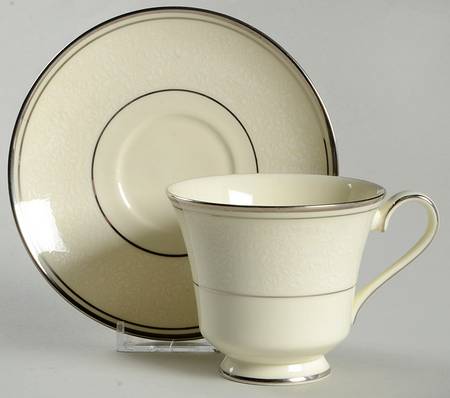 Bridal Veil Footed Cup & Saucer Set