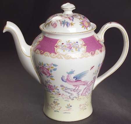 Cockatrice Pink (Smooth, Wreath Backstamp) Coffee Pot & Lid