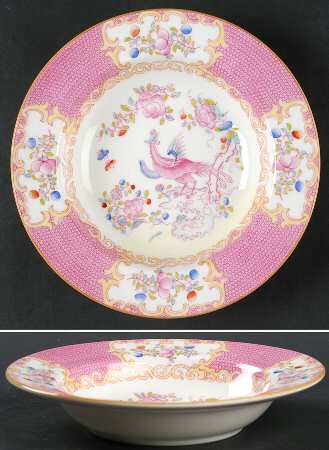 Cockatrice Pink (Smooth, Wreath Backstamp) Rim Soup Bowl