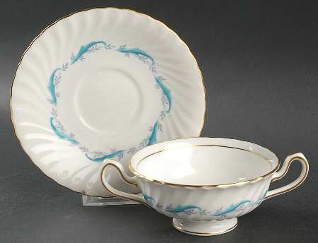 Downing Footed Cream Soup Bowl & Saucer Set