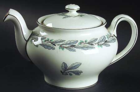 Elizabethan Oak (Blue Gray, #S641) Mini Teapot & Lid