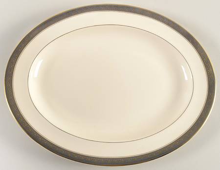 Embassy Blue (No #, Intro 1987) 13" Oval Serving Platter
