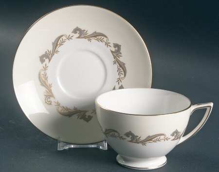 Gold Laurentian Footed Cup & Saucer Set