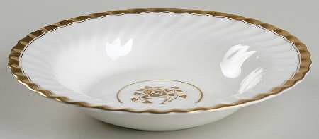 Gold Rose Rim Soup Bowl
