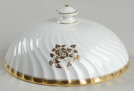 Gold Rose Lid for Muffin Dish