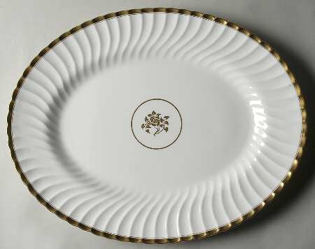 Gold Rose 17" Oval Serving Platter