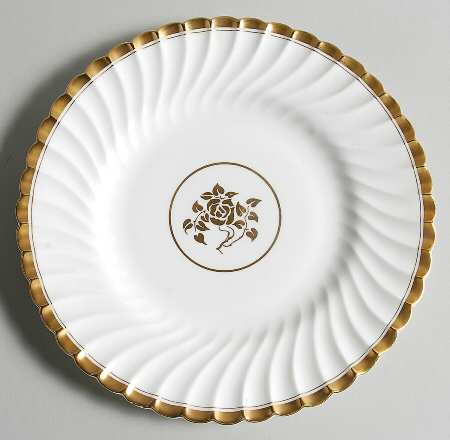 Gold Rose Luncheon Plate