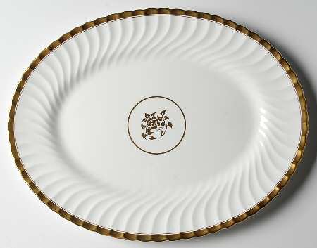 Gold Rose 15" Oval Serving Platter