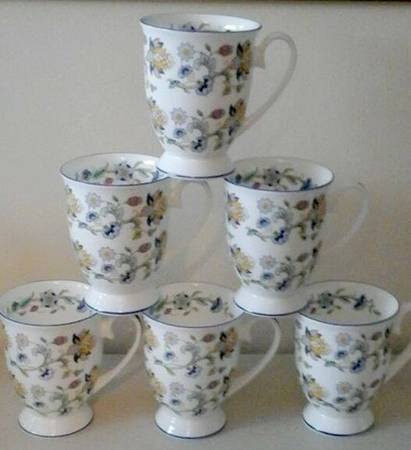 Haddon Hall Blue (Blue Trim) Footed Mug