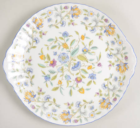 Haddon Hall Blue (Blue Trim) Large Handled Cake Plate