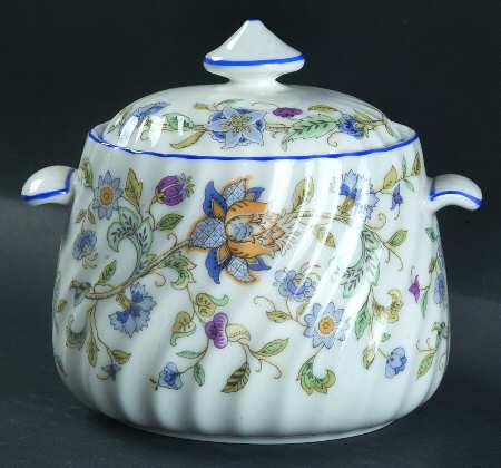 Haddon Hall Blue (Blue Trim) Sugar Bowl & Lid
