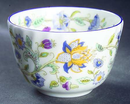 Haddon Hall Blue (Blue Trim) Open Sugar Bowl
