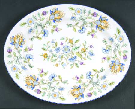 Haddon Hall Blue (Blue Trim) 13" Oval Serving Platter