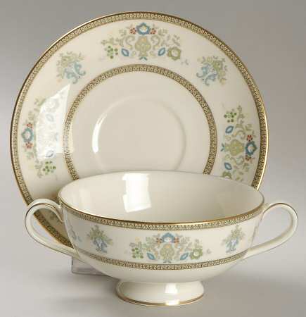 Henley Footed Cream Soup Bowl & Cup Saucer Set