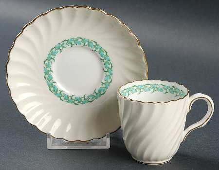 Lady Rodney (Cream Rim) Flat Demitasse Cup & Saucer Set