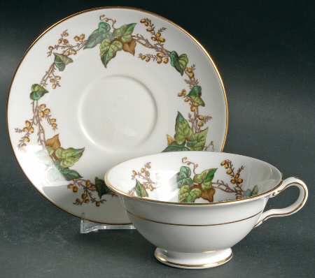 Lothian (Wreath Backstamp) Footed Cup & Saucer Set