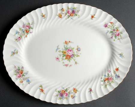 Marlow (Older, Globe Backstamp) 15" Oval Serving Platter by Minton