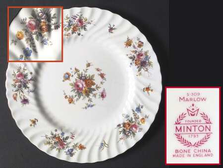 Marlow (Newer, Wreath Backstamp) by Minton