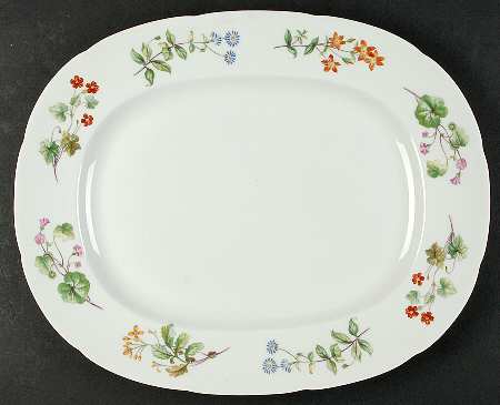 Meadow Scalloped 16" Oval Serving Platter