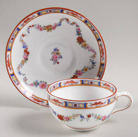 Minton Rose (Older, Smooth) Footed Cup & Saucer Set