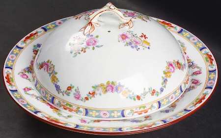 Minton Rose (Older, Smooth) Muffin Dish & Lid
