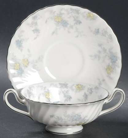 Park Lane Footed Cream Soup Bowl & Saucer Set