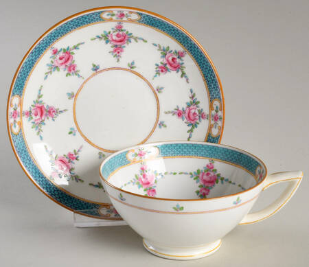 Persian Rose (Older) Footed Cup & Saucer Set