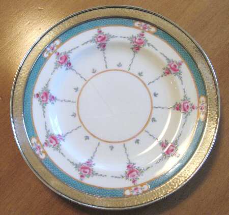 Persian Rose (Older) Salad Plate with Sterling Rim