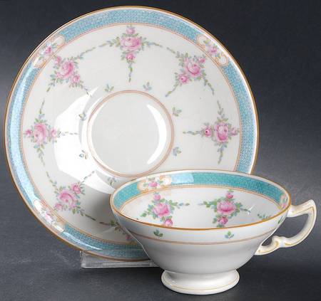 Persian Rose (Older) Footed Cup & Saucer Set