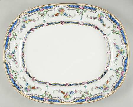 Ripon Blue 16" Oval Serving Platter