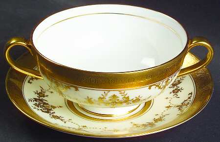 Riverton Footed Cream Soup Bowl & Cup Saucer Set