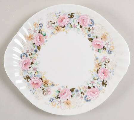 Rose Garland Handled Cake Plate