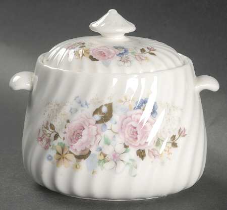 Rose Garland Sugar Bowl & Lid