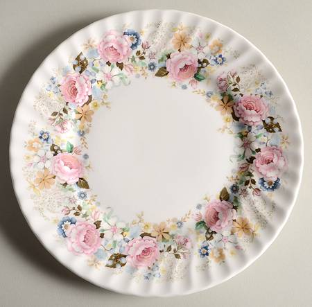 Rose Garland Luncheon Plate