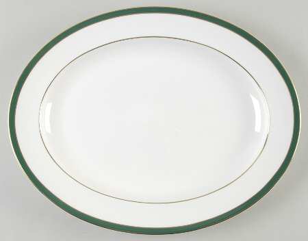 Saturn Green 13" Oval Serving Platter
