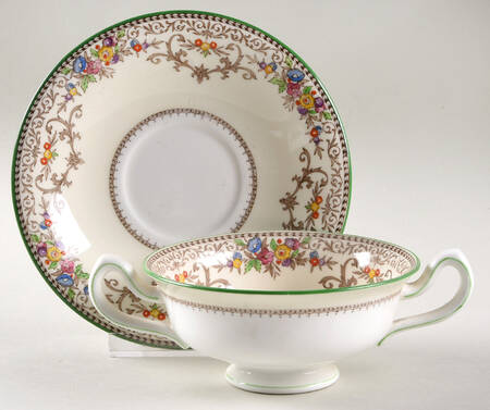 Shaftesbury Footed Cream Soup Bowl & Saucer Set