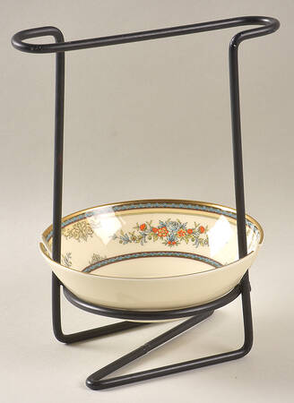 Stanwood (Gold Trim) 8"-8 1/4" Salad Serving Set/Utensil Holder  HC
