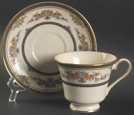 Stanwood (Gold Trim) Footed Cup & Saucer Set