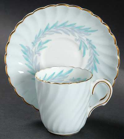 Symphony Blue Flat Demitasse Cup & Saucer Set