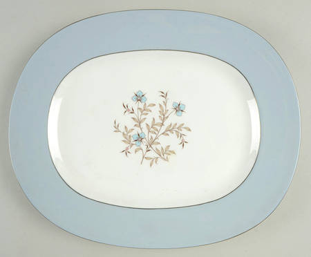 Twilight Grey 13" Oval Serving Platter by Minton