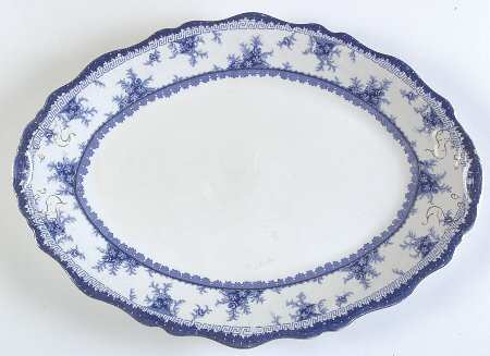 Hamilton Blue 17" Oval Serving Platter