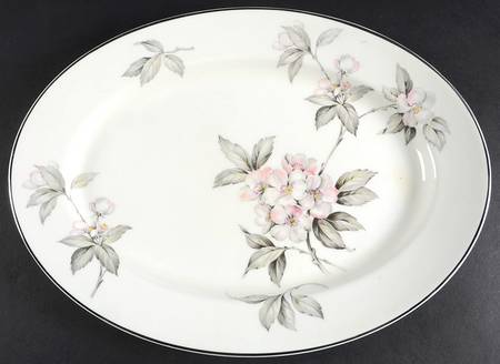 Spring Glory (Platinum) 14" Oval Serving Platter