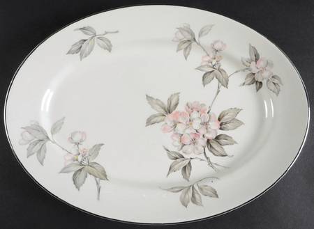 Spring Glory (Platinum) 12" Oval Serving Platter
